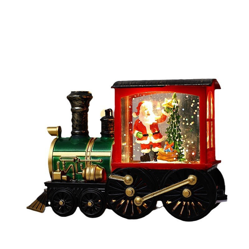 Christmas gifts, souvenirs, Christmas party gifts, Santa Claus water filled small train ornaments, small night lights