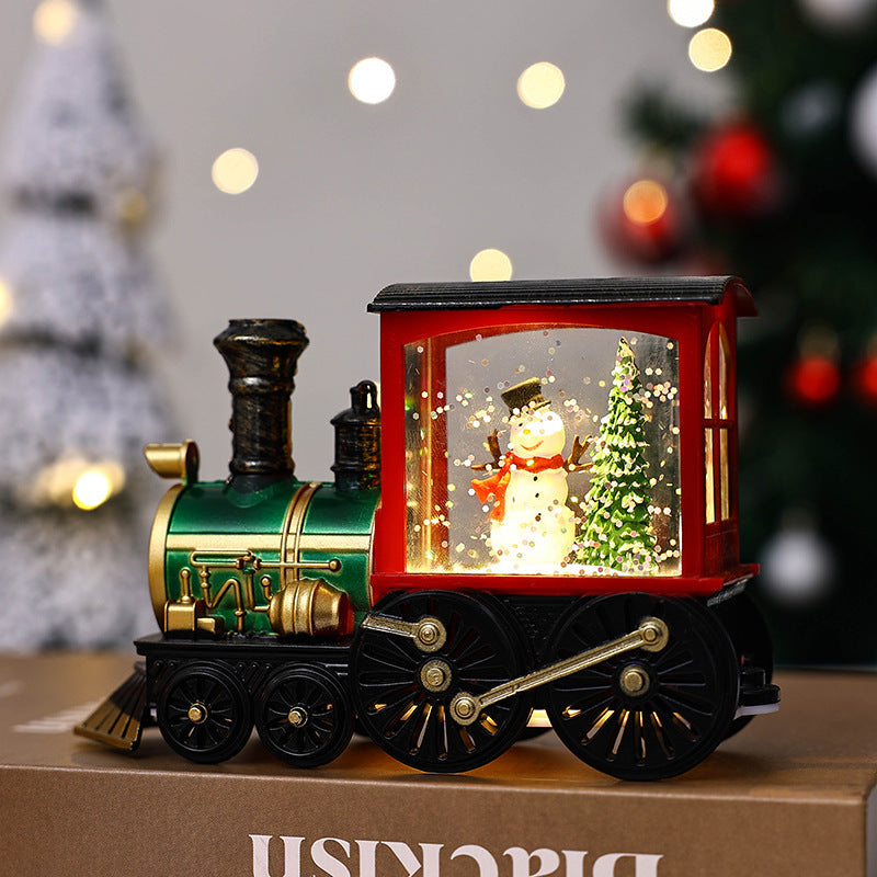 Christmas gifts, souvenirs, Christmas party gifts, Santa Claus water filled small train ornaments, small night lights