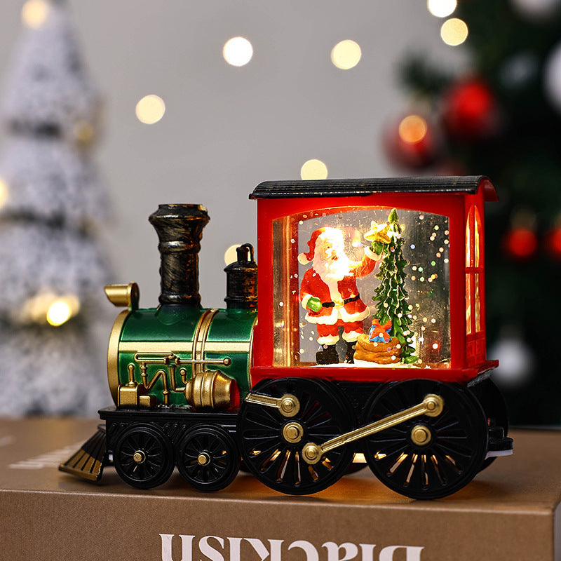 Christmas gifts, souvenirs, Christmas party gifts, Santa Claus water filled small train ornaments, small night lights
