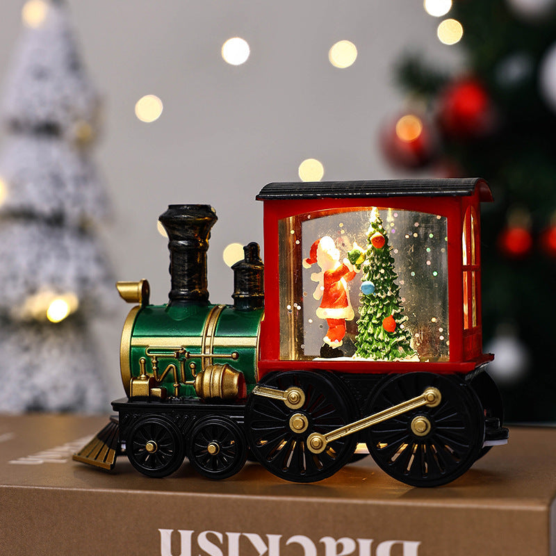 Christmas gifts, souvenirs, Christmas party gifts, Santa Claus water filled small train ornaments, small night lights