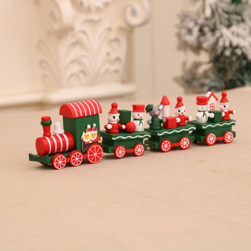 Christmas decorations wooden trains children's kindergartens holiday gifts Christmas ornaments gifts