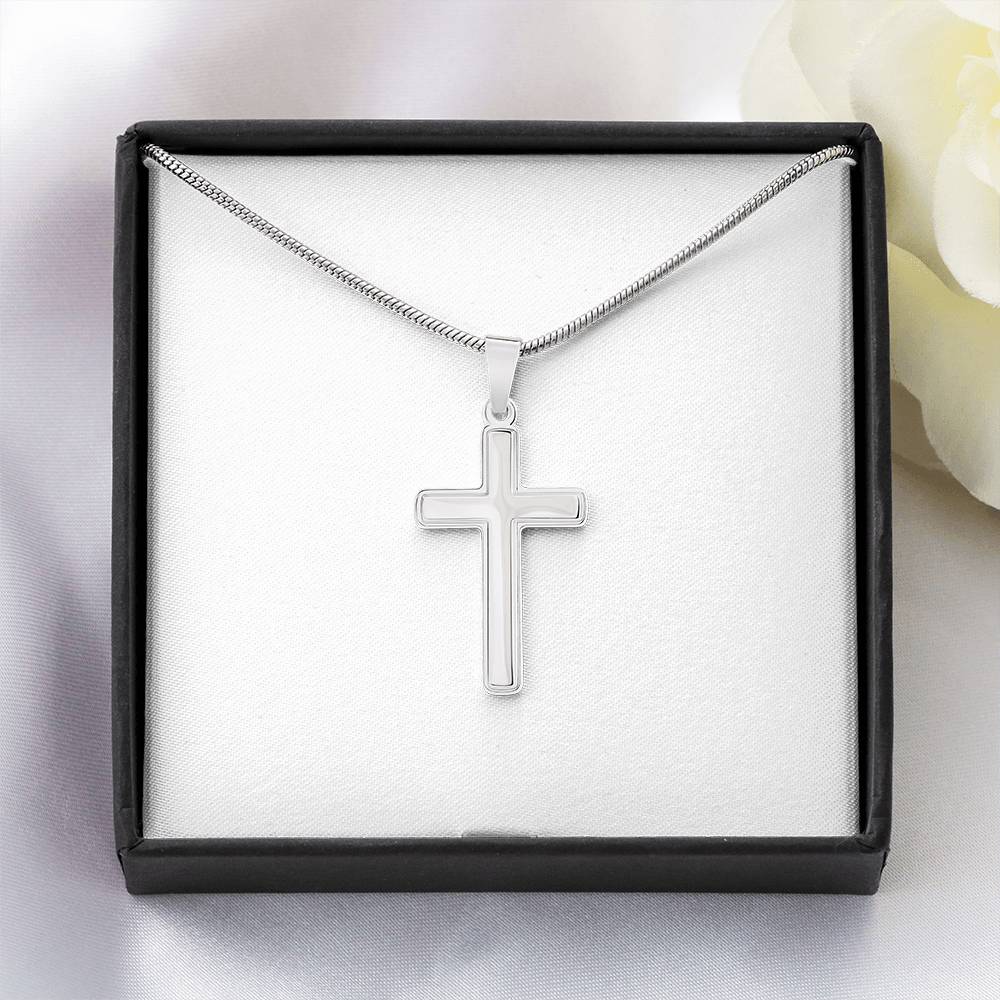 Artisan Cross Necklace with Snake Chain