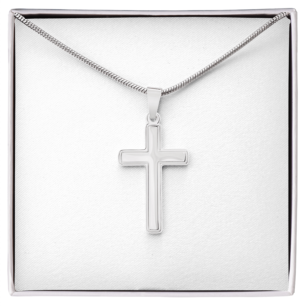Artisan Cross Necklace with Snake Chain