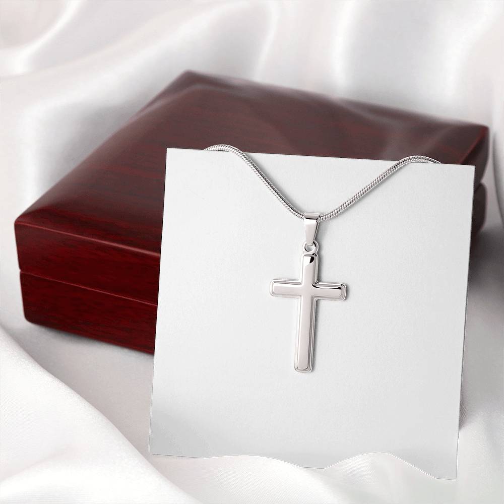 Artisan Cross Necklace with Snake Chain