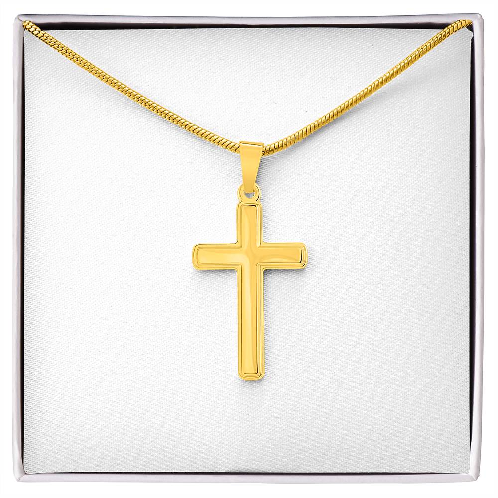 Artisan Cross Necklace with Snake Chain