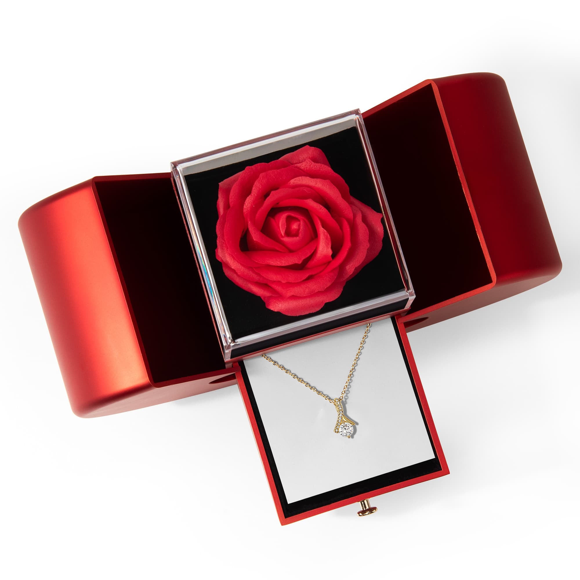 Alluring Beauty Necklace with Red Heart Rose Box